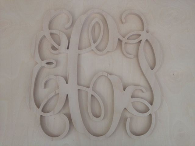 36 inch Vine connected monogram letters