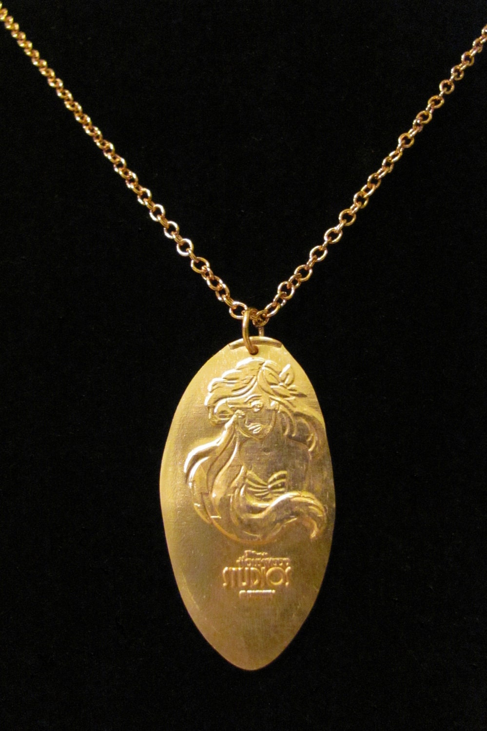 RETIRED Disney World Ariel pressed penny pure copper necklace - LAST ONE