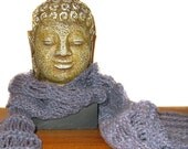 Hand Knit Scarf for Men or Women / Dark Orchid Purple