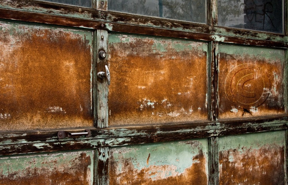 Troy Bay Door - Aqua 8 x 12 Fine Art Color Photograph