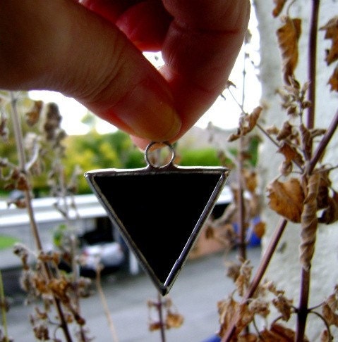 Pink Triangle Black Triangle Stained Glass Pendant Ornament Gay Pride Mothers Day Easter Valentines Wedding Favors Birthday Coming Out Gift