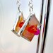 Peach Tangerine Tango Orange Earrings Glass Iridescent Summer Mothers Day Autumn Graduation Wedding Birthday Teen Gifts