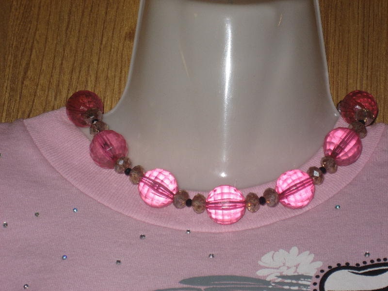 SALE Round Pink Faceted Balls Makes for a Nice Necklace