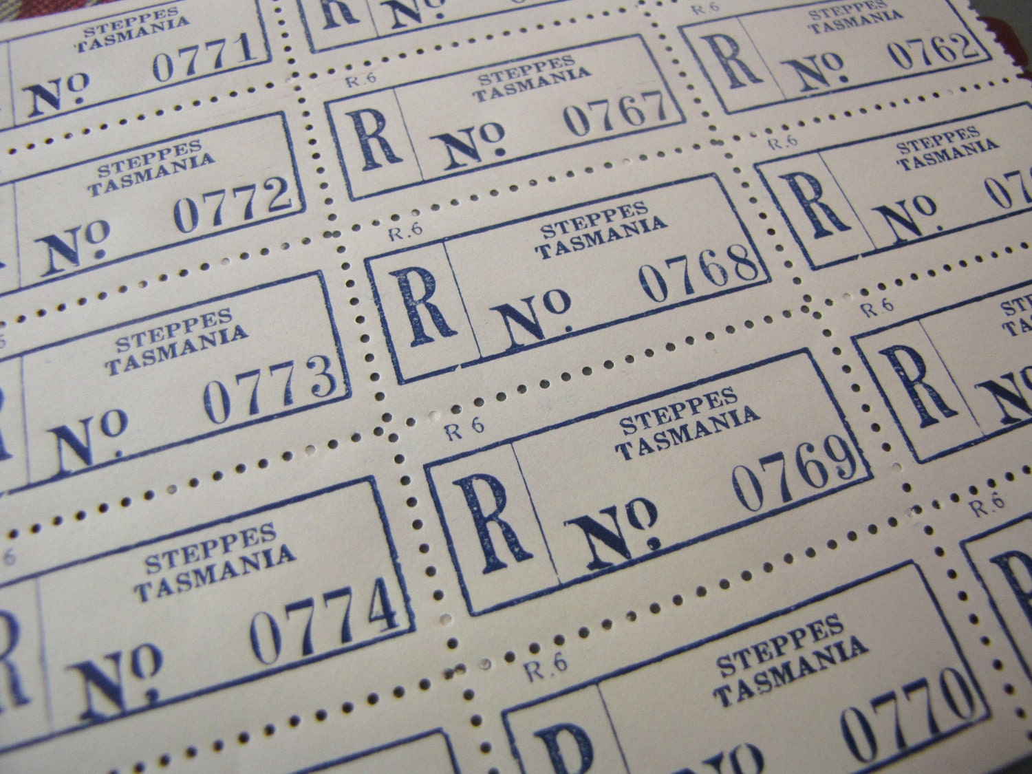 OLD Australia Tasmania Registered Mail Postage Labels for Altered Arts Mixed Media Collage