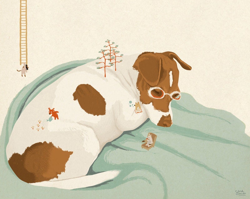 Morran's world - cute dog Print 8 x 11.5