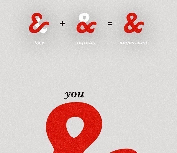 Ampersand Love Anniversary red grey - You and me Print 8 x 11.5