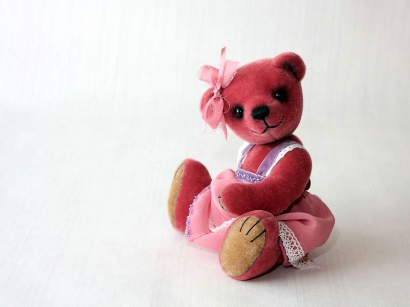 Artist Teddy Bear Alisa, OOAK, pink