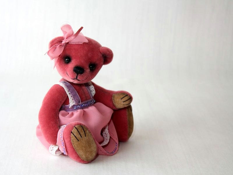 Artist Teddy Bear Alisa, OOAK, pink