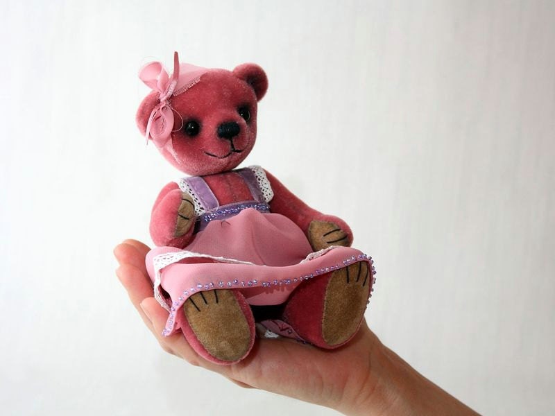 Artist Teddy Bear Alisa, OOAK, pink