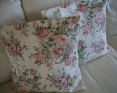 Throw Pillow Cover Set of 2 Shabby Chic Pink Floral 18" x 18"