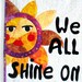 Wall Art Quilt Celestial Sun Stars Beatles We All Shine On Orange Purple Gold