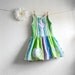 Girl's Green Dress 5T Upcycled Blue Sundress Toddler Clothing Eco Friendly Children's Clothes Hearts Lace 'VICTORIA'