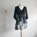 Women's Bohemian Style Black Sweater Upcycled Clothing Long Top Patchwork Design Ladies Clothes Eco fashion Large 'ANNALISE'