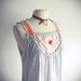Light Gray Sleeveless Tank Top Women's Clothing Bohemian Tunic Eco Fashion Ladies Shirt Red Floral Print Large 'DAPHNE'