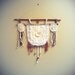 Vintage Doily Wall Hanging Cream Lace Rust Fringe Tribal Style Rustic Art Home Decor Southwestern Aztec