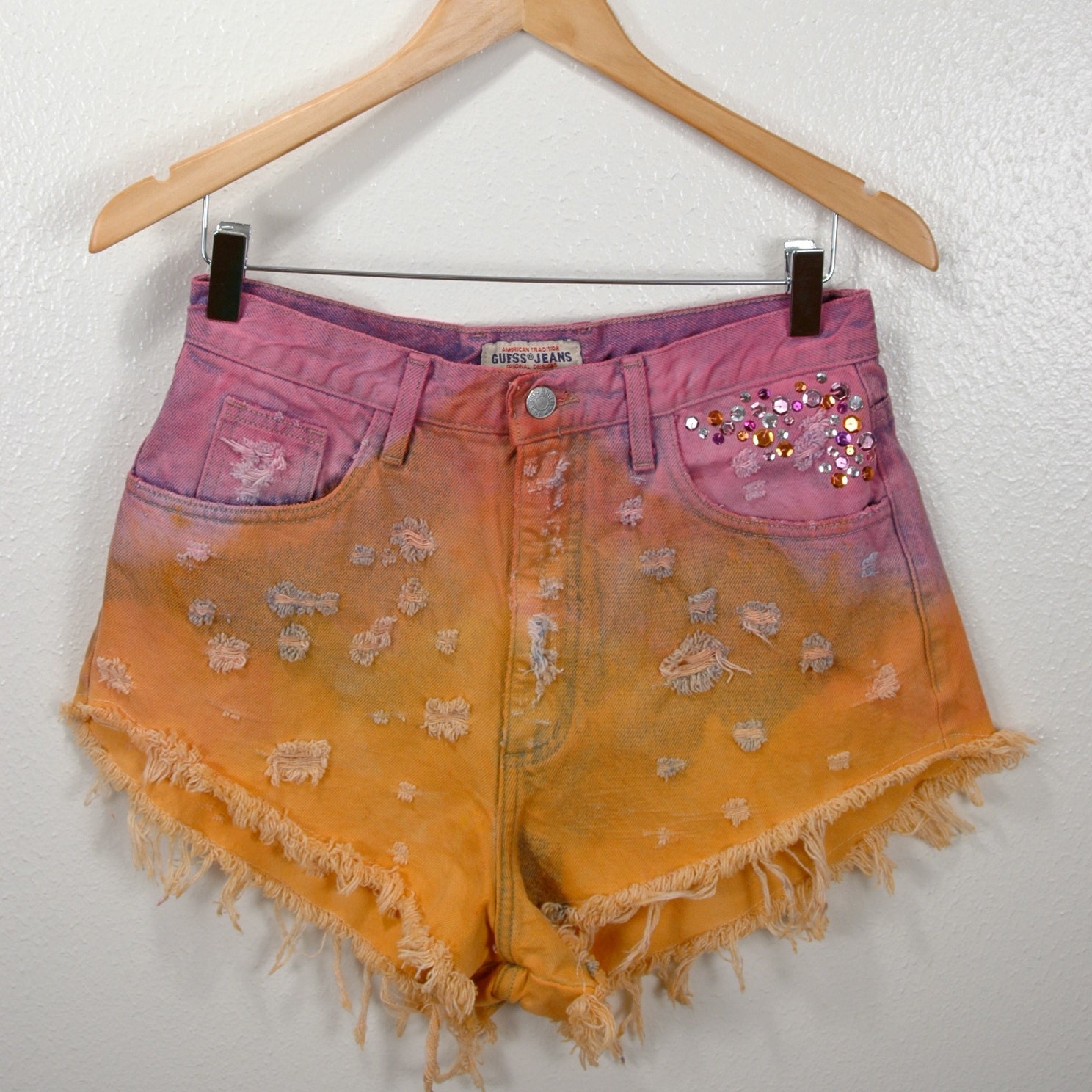 Upcycled Guess Denim Cut Off Booty Shorts