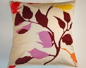 Throw Pillow Cover - 16x16" sewn with Anna Maria Horner's Branching Out in Ivory - Leaves and Branches Silhouette Pillow Cover