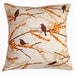 Throw Pillow Cover - 16X16" sewn with Joel Dewberry's Sparrows in Bark from the Avairy Collection - Birds & Branches Silhouette Pillow Cover