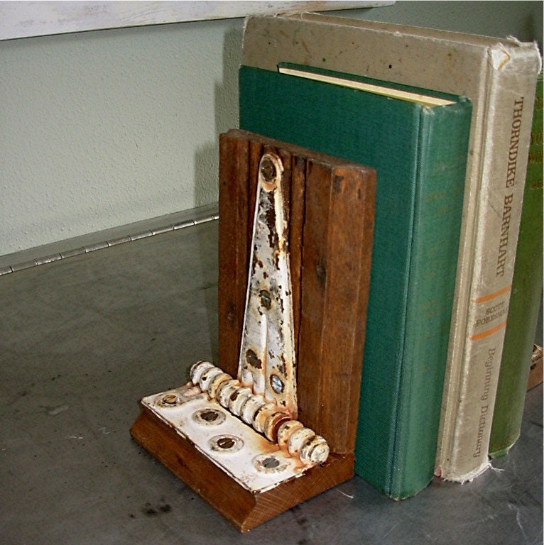 Unique Key Box book Ends with Vintage Hinges
