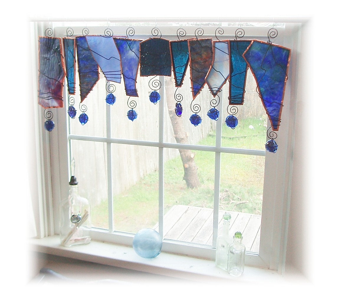 Cure for the Blues Glass Window Treatment Window Valance