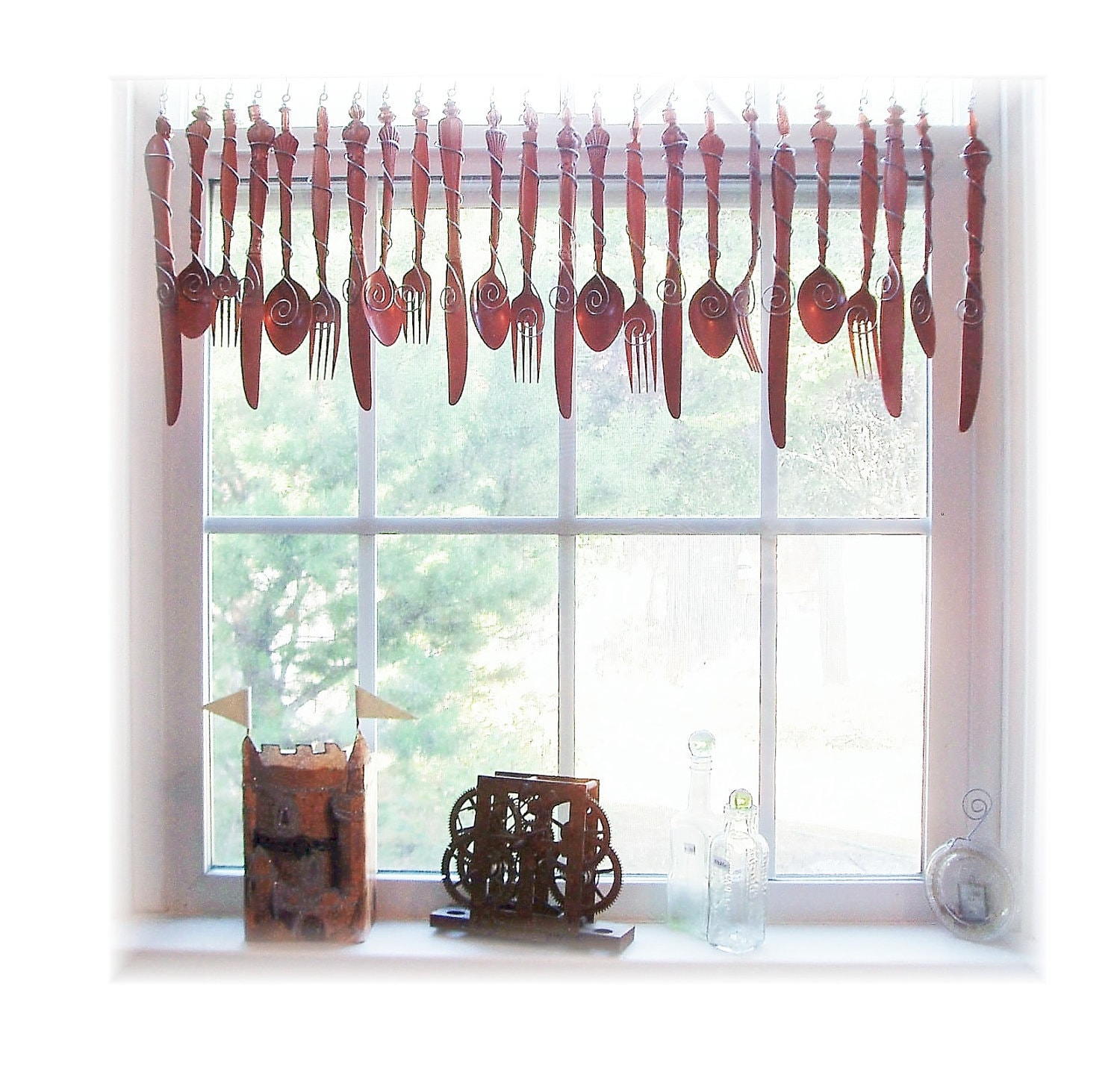 Classy Copper Flatware Window Treatment by LittleLaLaOriginals