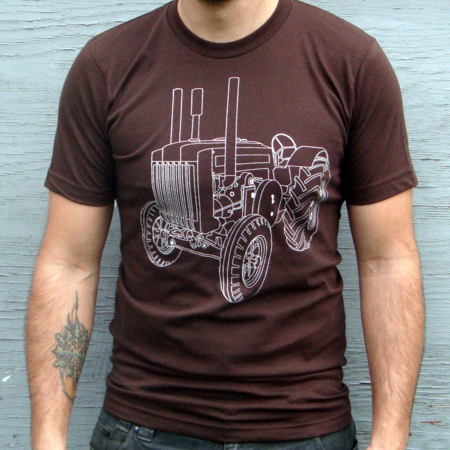 Clothing - Men's Tshirt - Screenprinted Tractor Men's Tshirt