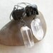 Quartz Drop Earrings, Rough Cut Black Tourmaline and Crystal Quartz Earrings, Black and White Drop Earrings