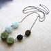 Aquamarine Necklace, Peridot and Garnet Necklace, Color Block Necklace, Extra Long Necklace
