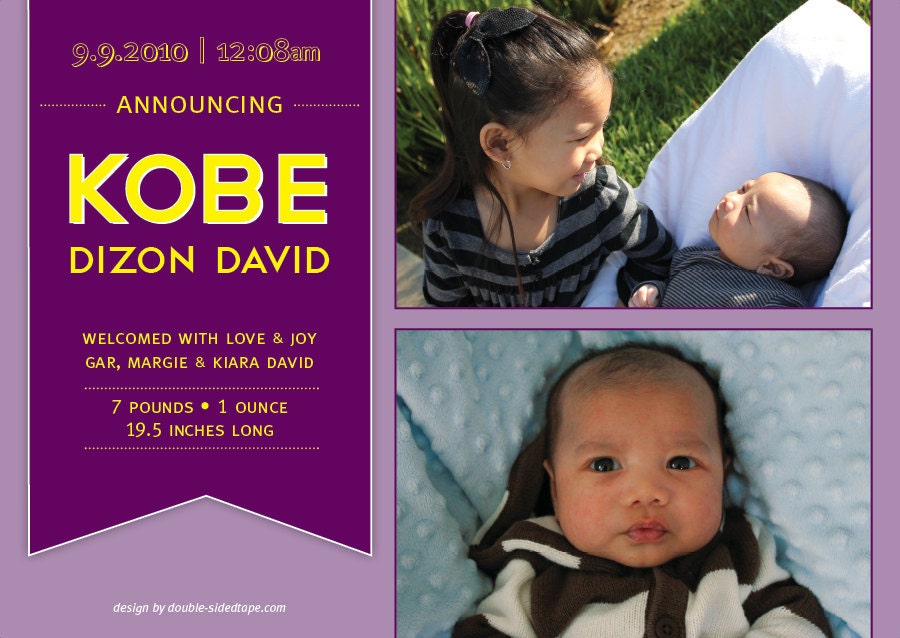 6 x 4 Banner Birth Announcement Digital File