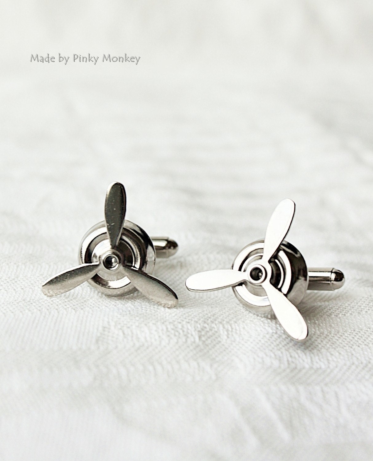 Silver Airplane PROPELLER CuffLinks ,wedding,groom gift,brothers,father's day,Best Man Gifts,ETSY Weddings- Aviator