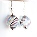 Sterling Silver Earrings with Brown Swirl Hand Blown Hollow Glass Bead,Sweet Bubbles Earrings,Birthday,Summer,Gift for her,Everyday Jewelry