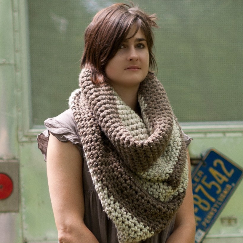 The Colossal Cowl......Cowl/ Wrap/ Hood /Infinity Scarf Barley and Oatmeal Colors