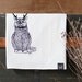 The Original Wild Catalope - Hand Printed Flour Sack towel Funny Humor Cat with Antlers Kitchen Dish Towel - by Bark Decor