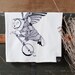 Ghost Banjo - Hand Printed Flour Sack towel Owl and Banjo Kitchen Dish Towel - by Bark Decor