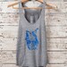 Being discontinued - Limited stock - Party Bear - womens tri-blend racer back jersey grey tank top - by Bark Decor