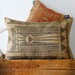 Going Hunting -  Red and Cornstalk - Modern Print Hand Printed Pillow - by Bark Decor