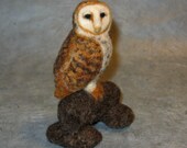 Barn Owl Sculpture: Custom OOAK Needle Felted