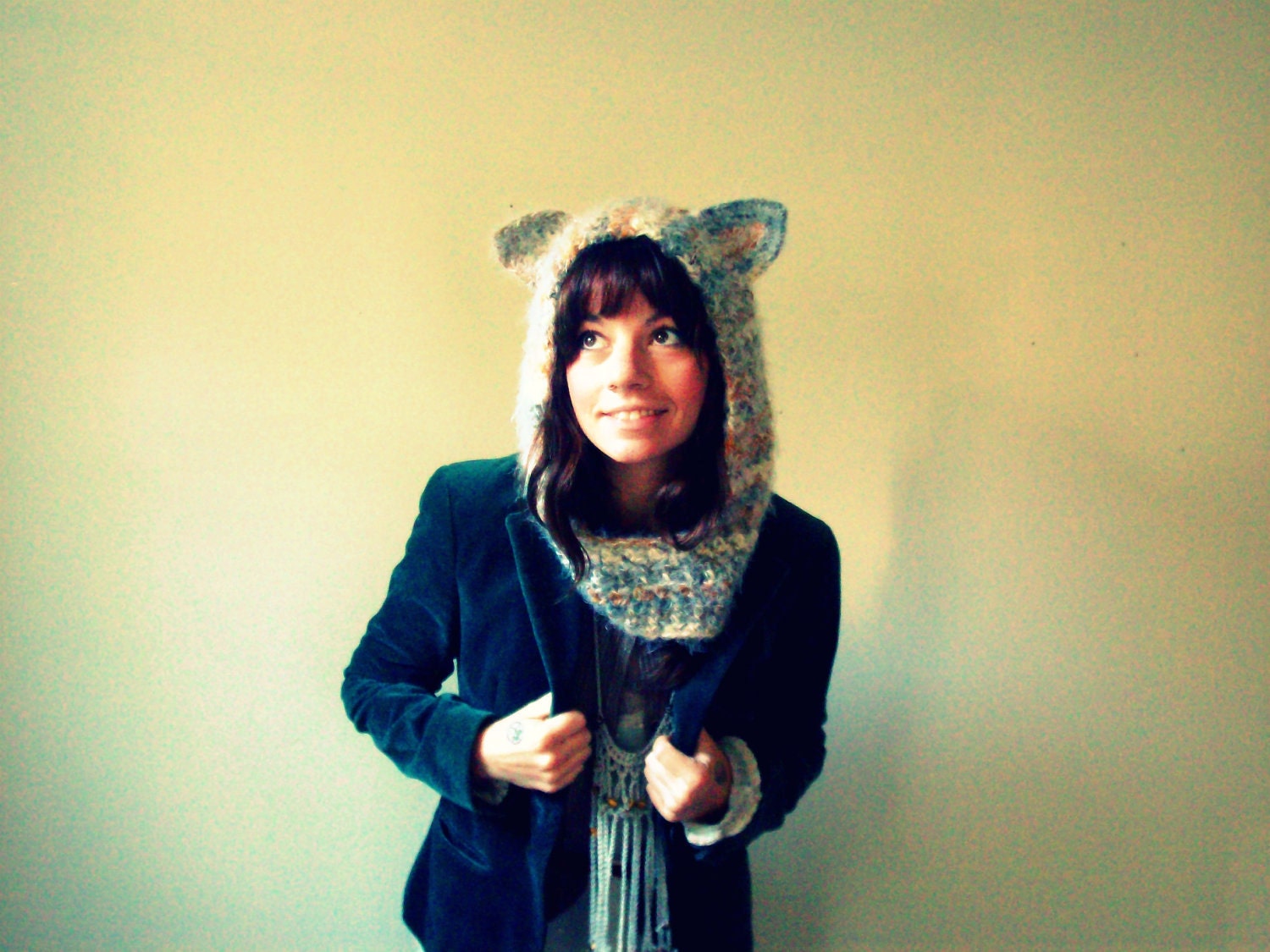 Wolf Hood, Hooded Cowl, Hat with Animal Ears. Design your own