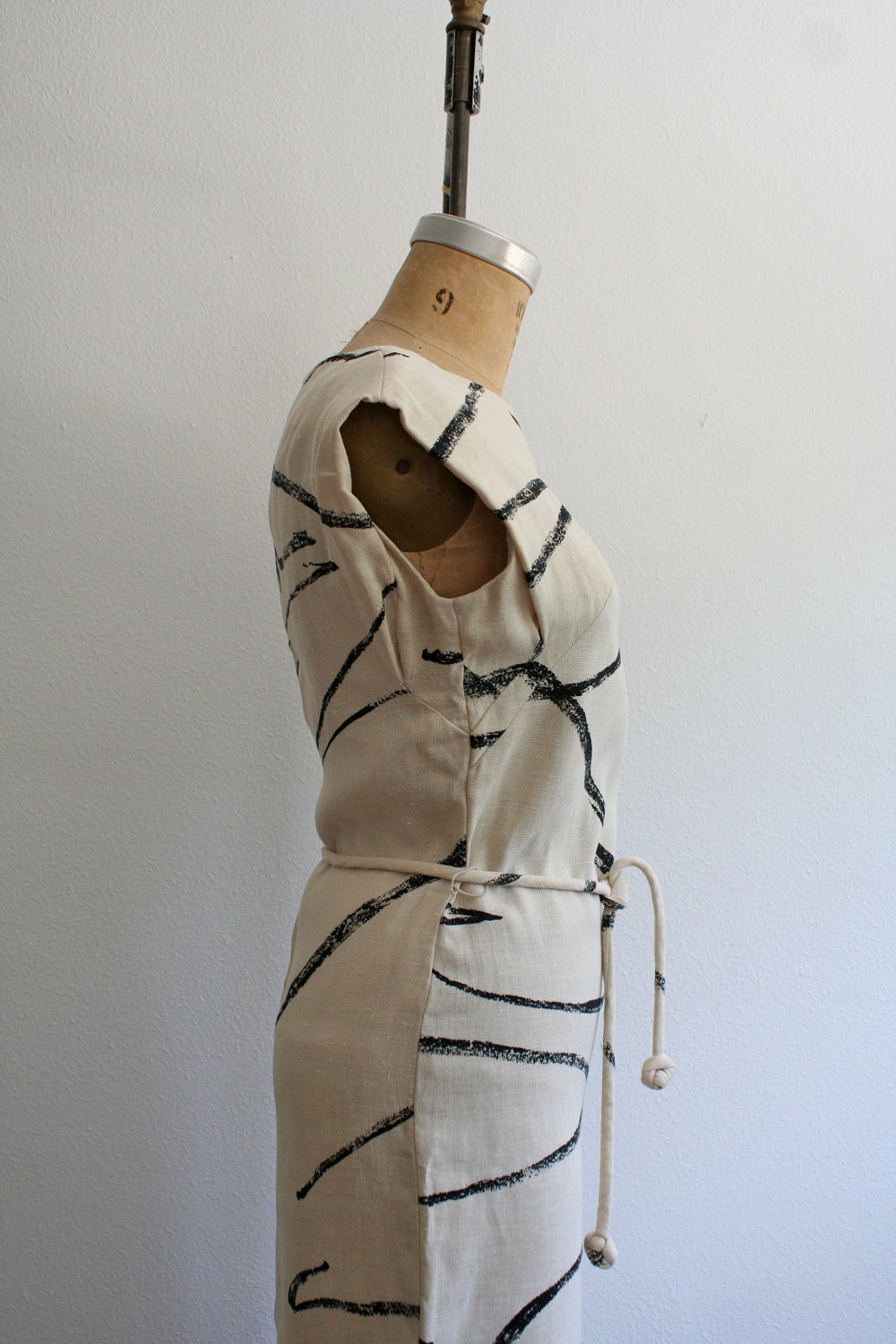 vintage Linen Brushstroke dress