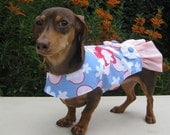 Dog Dress Red Blue Floral