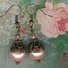 Kay's Earrings-Antique Brass and Pink Pearl