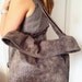 Earth Tone Bag in Faux Suede, Flop Bag in Stone, Crossbody Bag