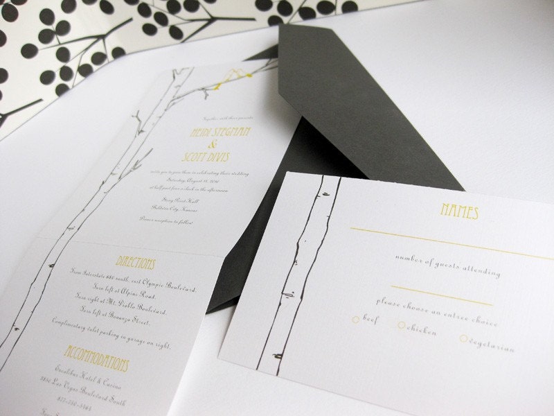 Winter Aspen Tree Wedding Invite