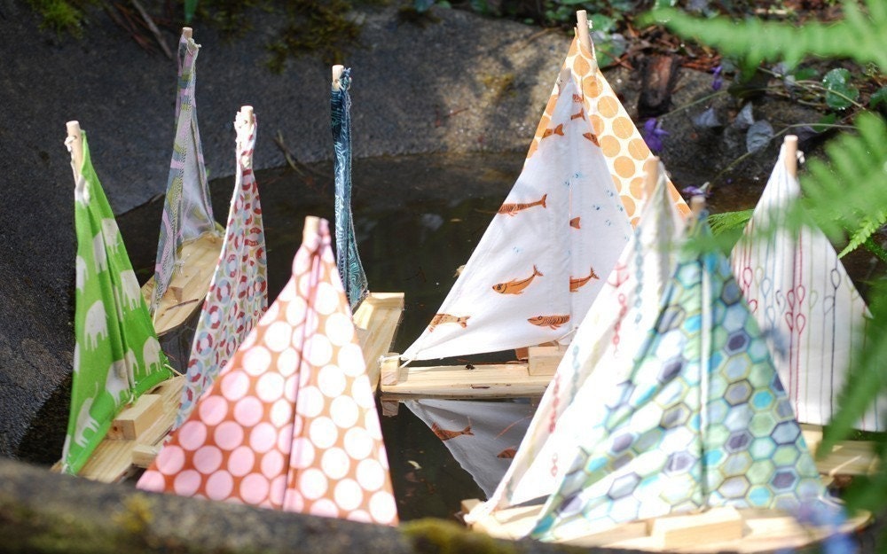 Dotty Wooden Sailboat