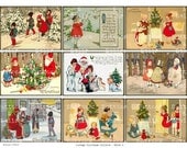 Digital Scrapbook -  Vintage Children-  Christmas - ATC - 2.5x3.5"- XM5