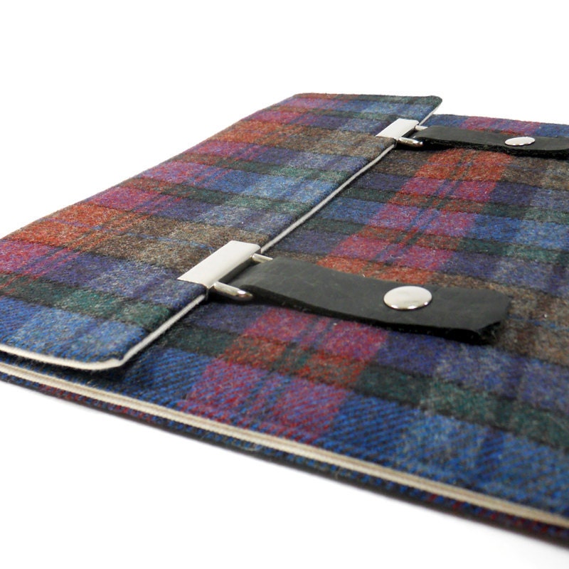 iPad case -purple, blue and green vintage plaid