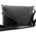 17" Laptop messenger bag with leather strap - gray tweed