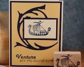 Viking Ship - wood mounted rubber stamp