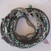 Triple Leather Wrap Bracelet with Silver Accents and Turquoise, Brown and Silver Glass Beads