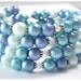 Blue Pearl Cuff Bracelet with Swarovski Crystals Blue Skies